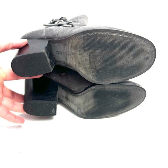 MICHAEL KORS Gray Leather Heeled Booties Boots Size 6.5 - Picture 8 of 10